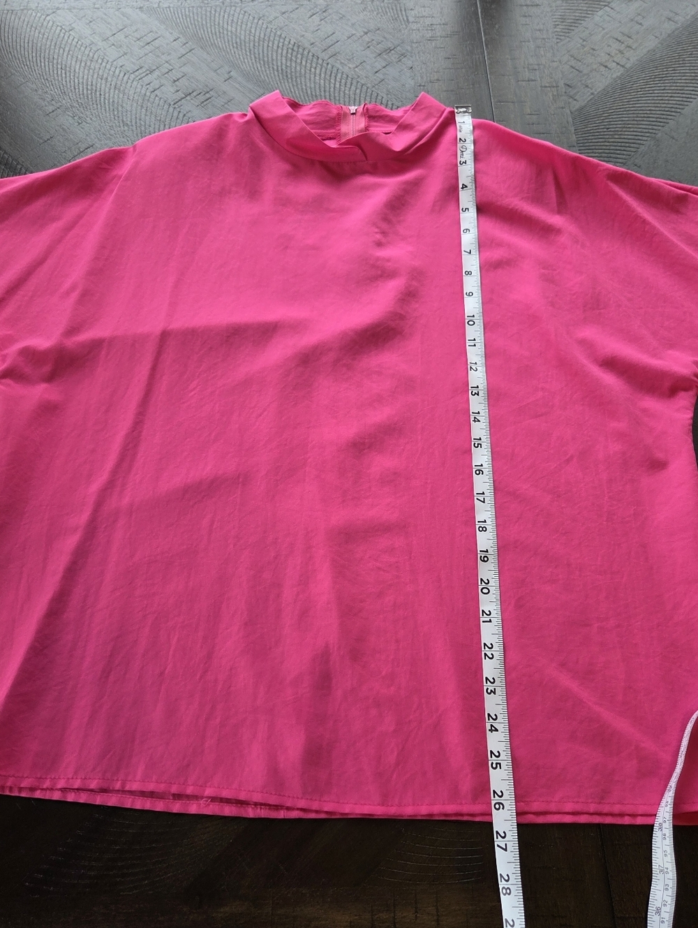 NWT Vintage Pykettes Hot Pink Mock Neck Blouse Size 18 Made in USA Retro - Picture 9 of 10